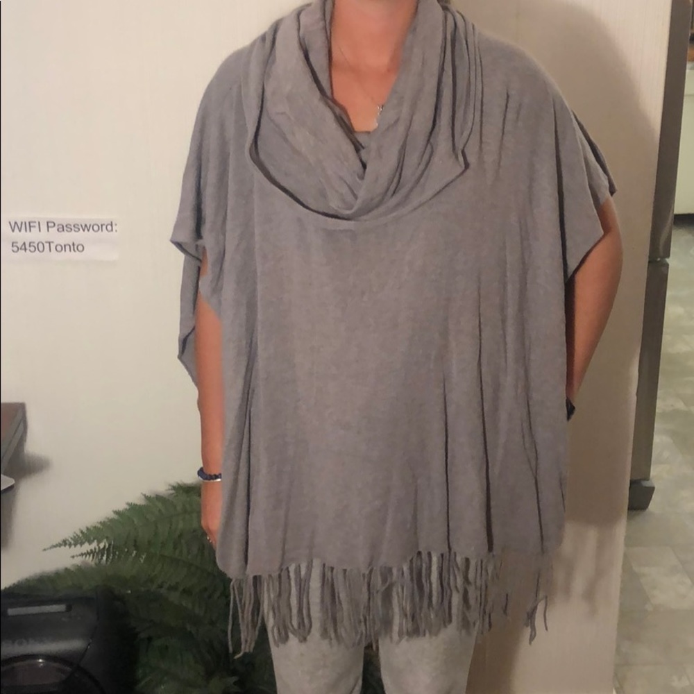 Gray poncho